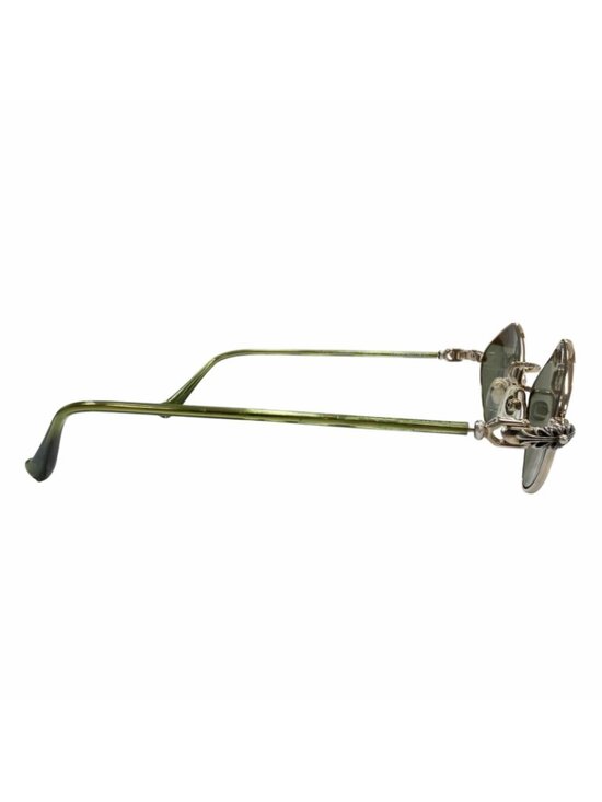 Chrome Hearts Diamond Dog 925 Floral Cross Sunglasses Gold Clear Green 50 main image 8